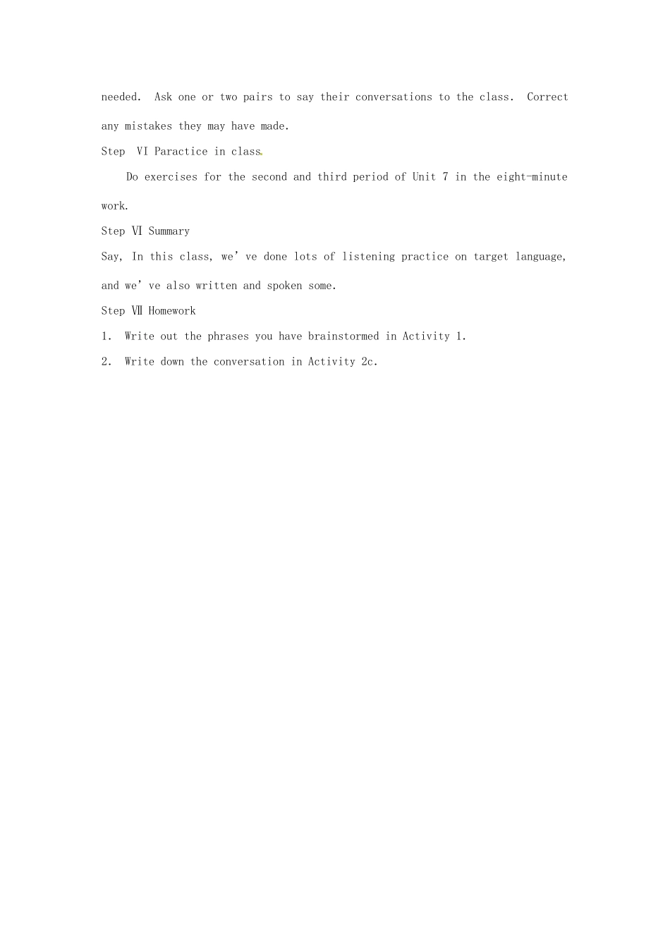 广东省汕头市龙湖实验中学九年级英语全册《Unit 7 Where would you like to visit》（The Third Period）教案 人教新目标版_第3页