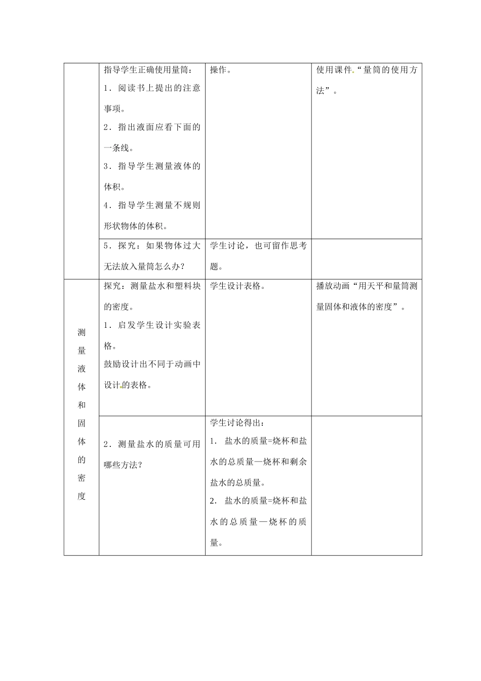 广东省梅州市培英中学九年级物理《测量物质的密度》教案_第3页