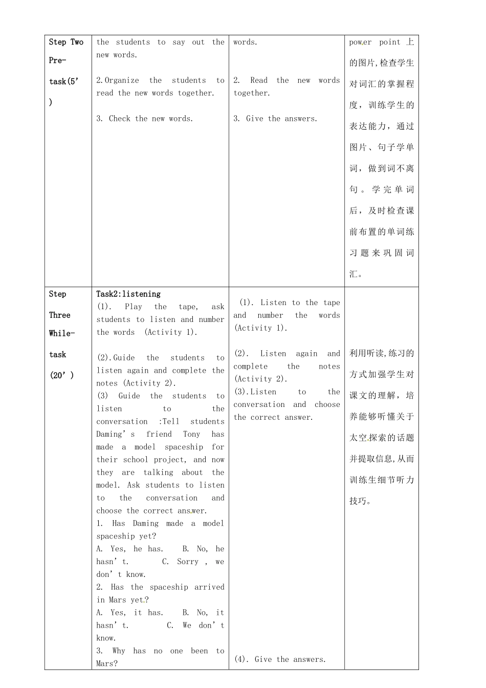 广东省惠东县教育教学研究室八年级英语下册 Module 3 Unit 1 Has it arrived yet？教案 （新版）外研版_第2页