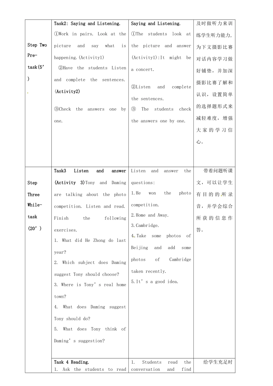 广东省惠东县教育教学研究室九年级英语上册 Module 11 Unit 1 He’s the boy who won the photo competition last year教案 （新版）外研版_第2页