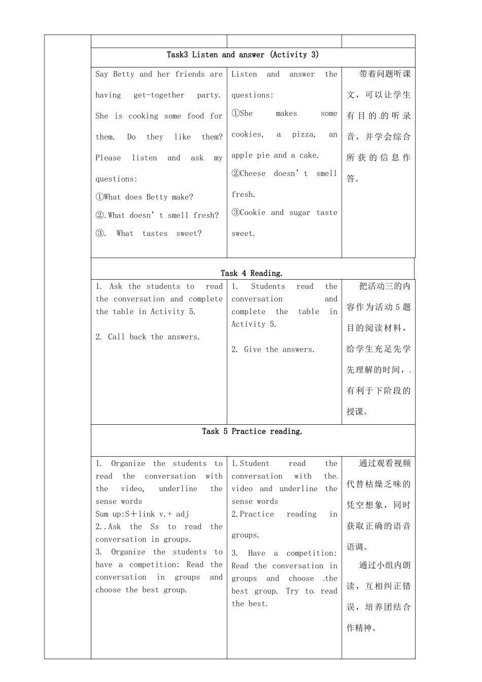 广东省惠东县教育教学研究室八年级英语下册 Module 1 Unit 1 It smells delicious教案 （新版）外研版_第3页
