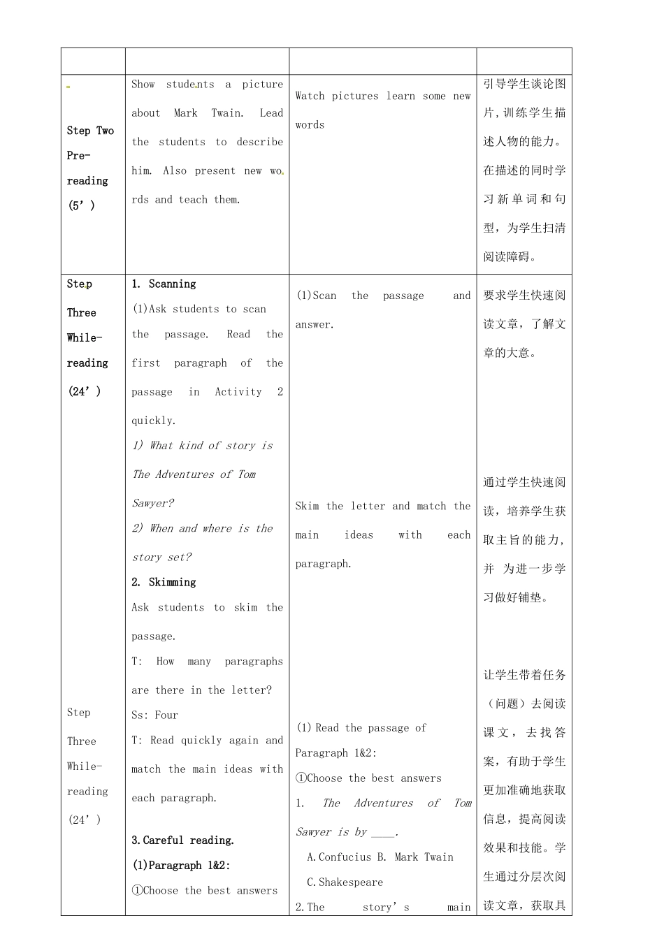 广东省惠东县教育教学研究室九年级英语上册 Module 7 Unit 2 It is still read and loved教案 （新版）外研版_第2页
