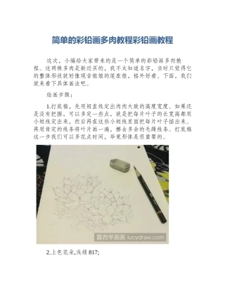 简单的彩铅画多肉教程彩铅画教程