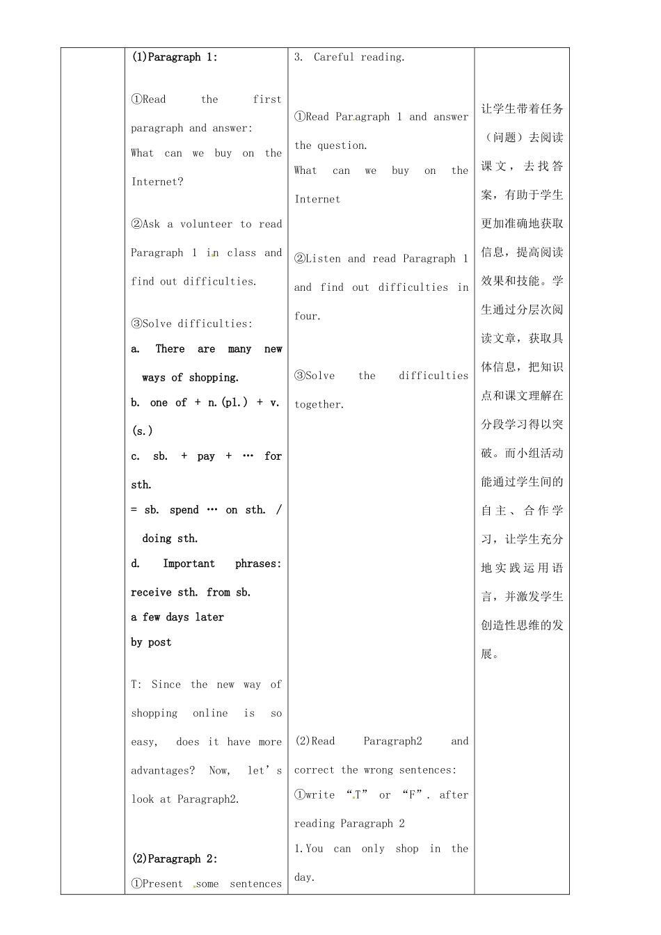 广东省惠东县教育教学研究室七年级英语下册 Module 5 Unit 2 You can buy everything on the Internet教案 （新版）外研版-（新版）外研版初中七年级下册英语教案_第3页