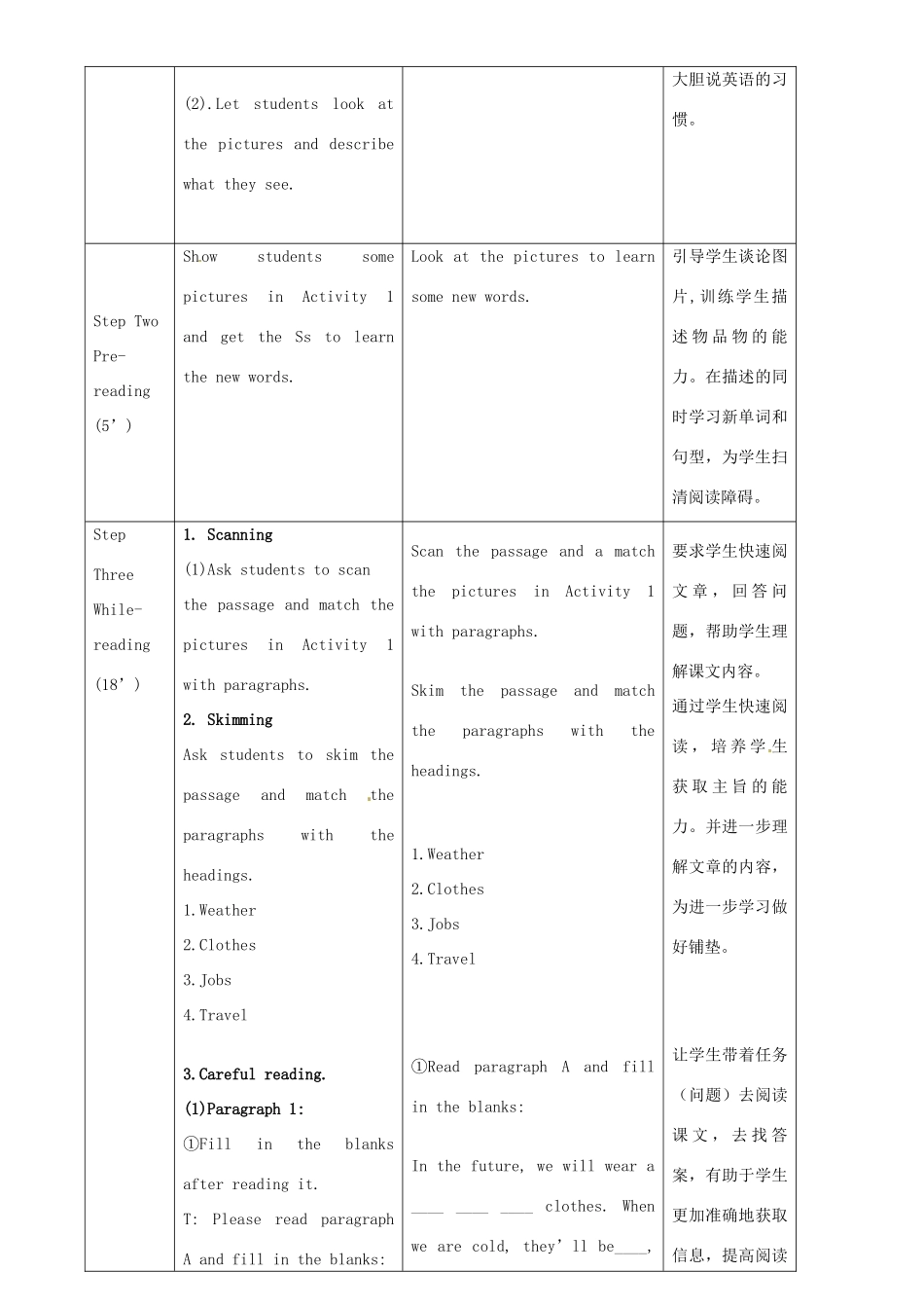 广东省惠东县教育教学研究室七年级英语下册 Module 4 Unit 2 Every family will have a small plane教案 （新版）外研版_第2页