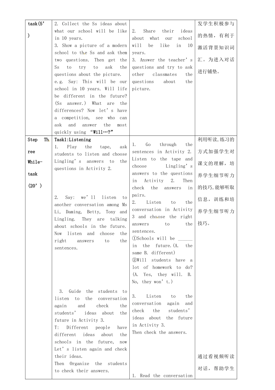 广东省惠东县教育教学研究室七年级英语下册 Module 4 Unit 1 Everyone will study at home教案 （新版）外研版-（新版）外研版初中七年级下册英语教案_第2页
