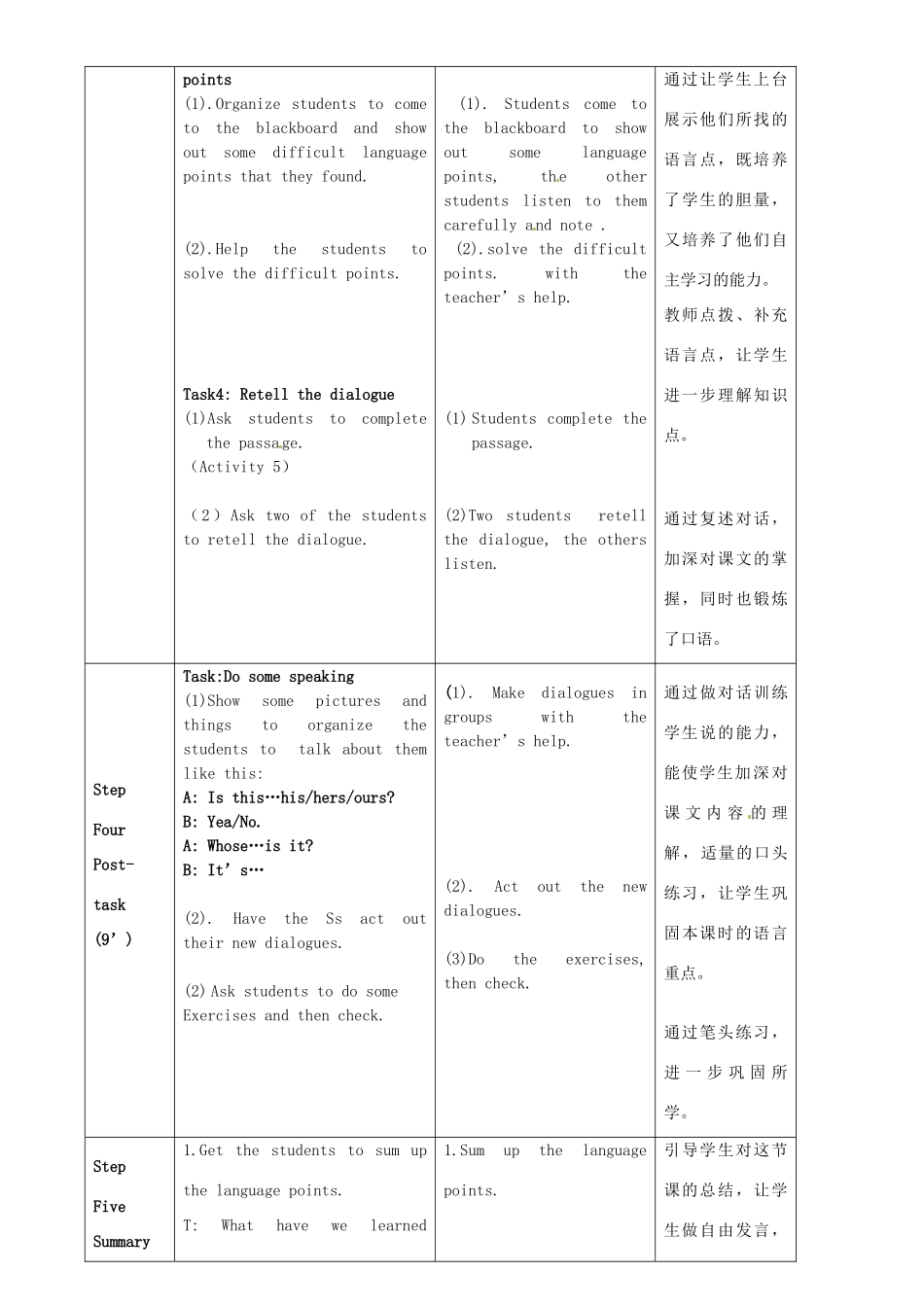 广东省惠东县教育教学研究室七年级英语下册 Module 1 Unit 1 Whose bag is this教案 （新版）外研版_第3页