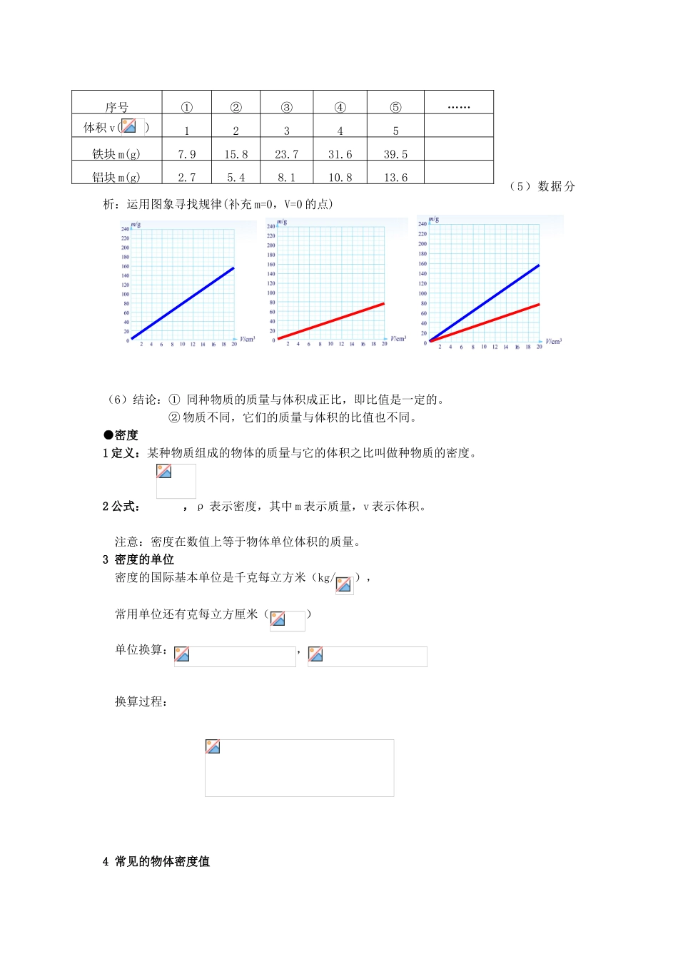 广东省广州市花都区赤坭中学八年级物理上册 6.2 密度教案 （新版）新人教版_第3页