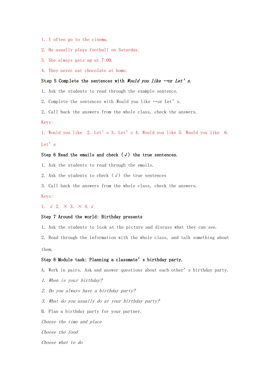 广东省佛山市第十四中学七年级英语上册《Module 8 Choosing presents Unit3 Language in use》教案 外研版_第3页