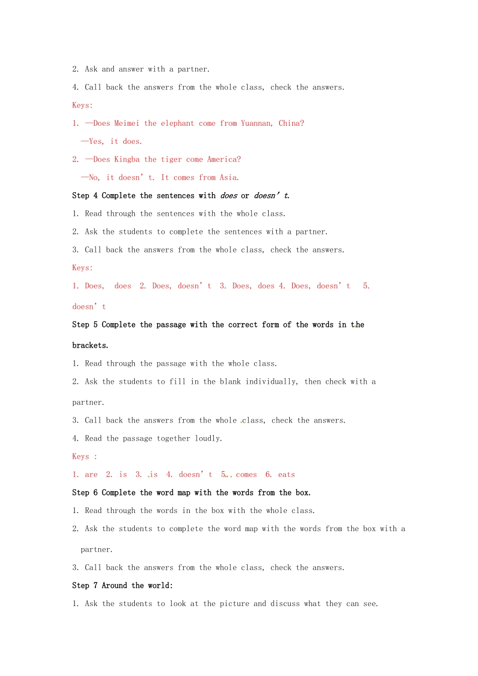 广东省佛山市第十四中学七年级英语上册 Module 6 A trip to the zoo Unit 3 Language in use教案 （新版）外研版_第3页