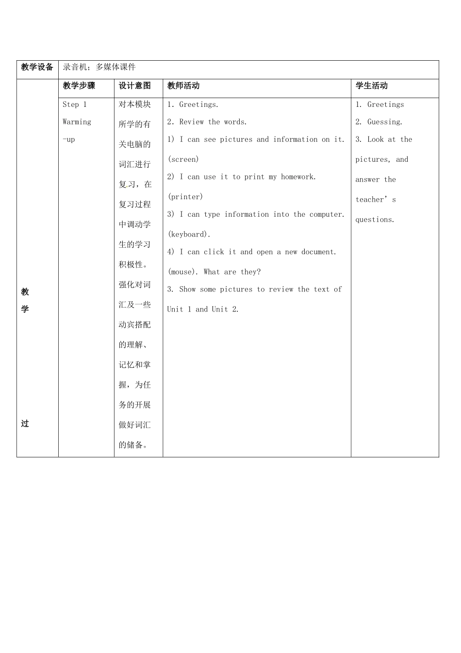 广东省佛山市中大附中三水实验中学七年级英语上册 Module 7 Computers Unit 3 Language in use教案 （新版）外研版_第2页