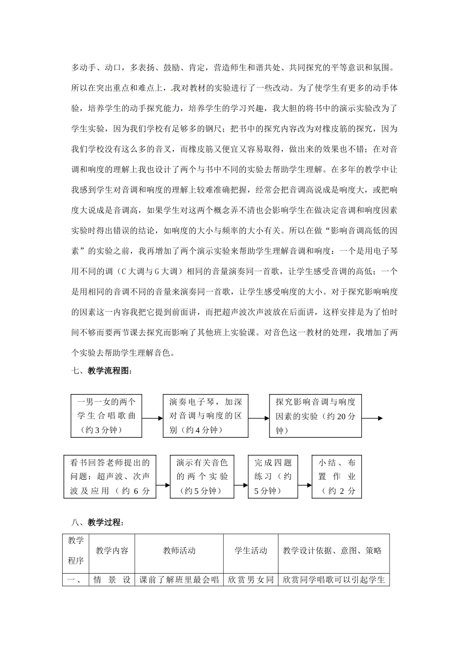 广东省仁化县周田中学八年级物理《声音的特性》教学设计 新人教版_第2页