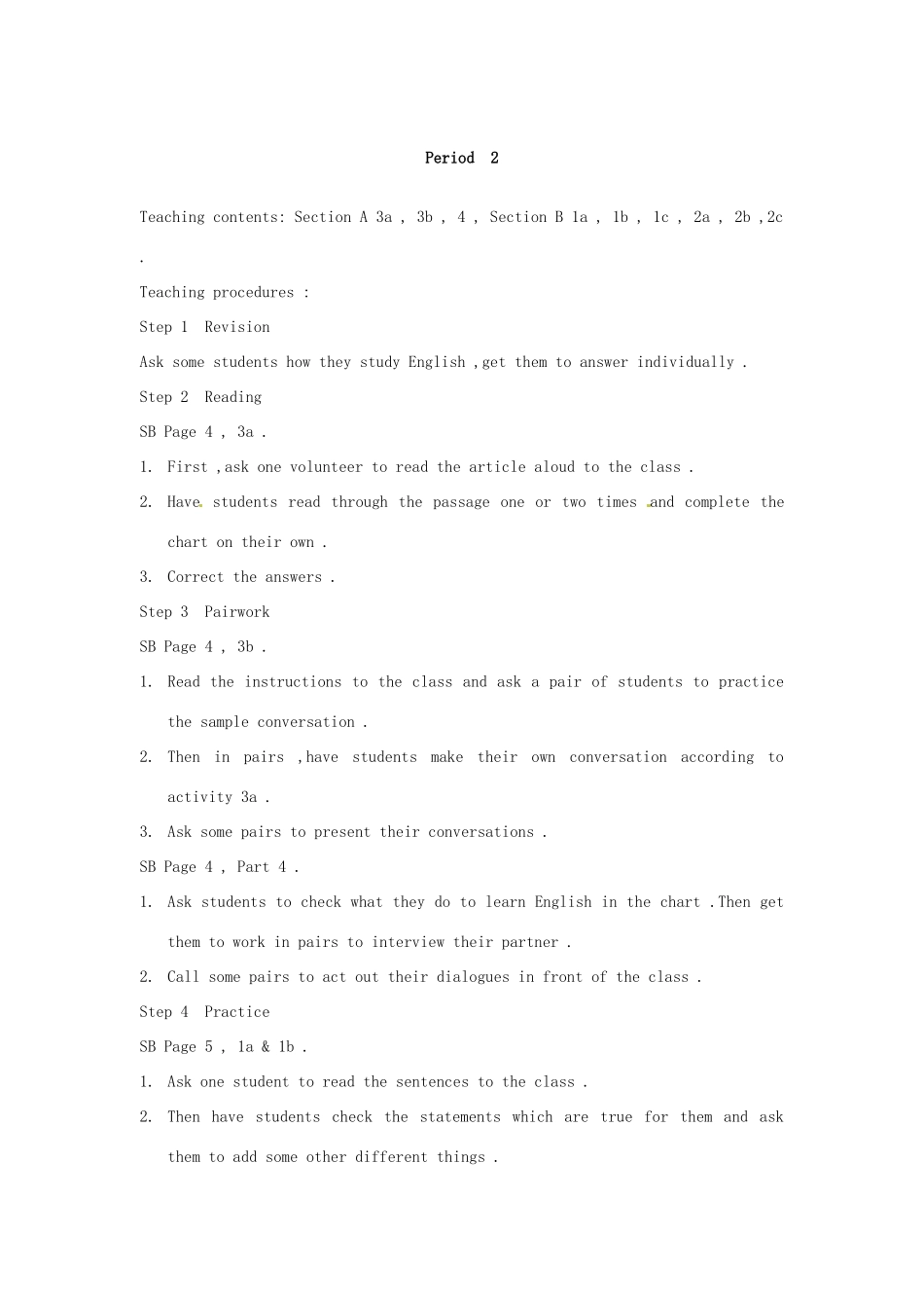 广东省东莞市寮步信义学校九年级英语全册 Unit 1 How do you study for a test教案1 人教新目标版_第3页