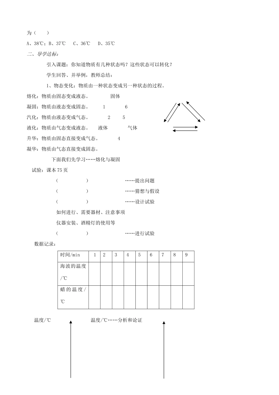 山西省临汾市第六中学八年级物理 第四章《物态变化》教案_第2页