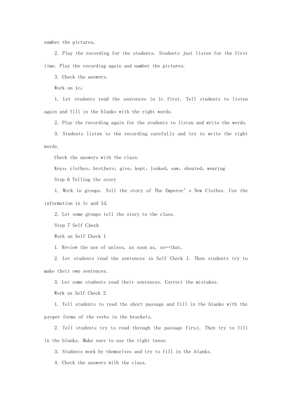 山东郓城县随官屯镇八年级英语下册 Unit 6 An old man tried to move the mountains（第3课时）Section B（1a-1d and Self Check）教学设计 （新版）人教新目标版-（新版）人教新目标版初中八年级下册英语教案_第3页