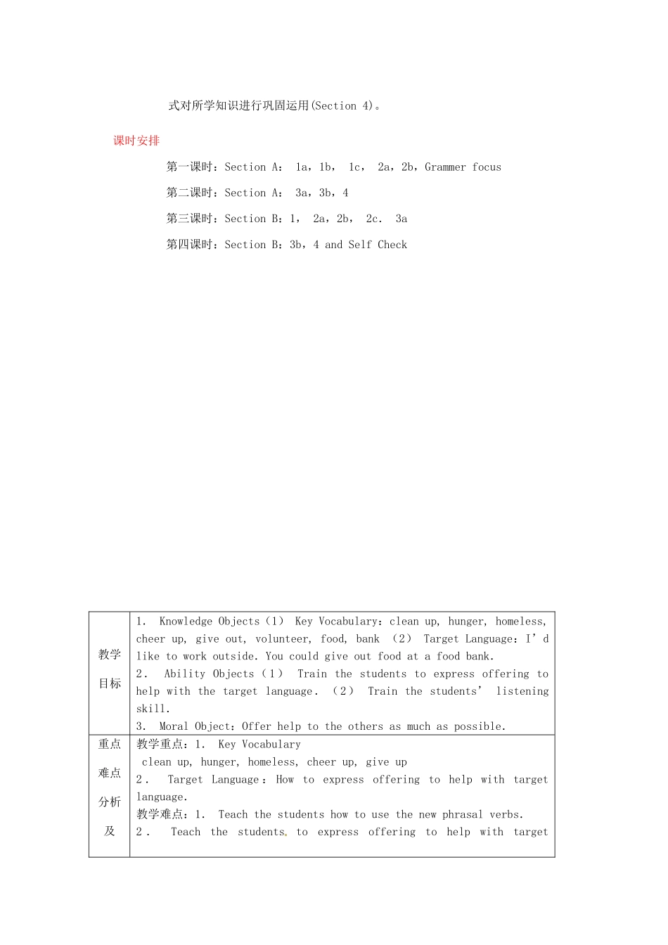 山东省龙口市诸由观镇诸由中学八年级英语下册《Unit 7 I'll help clean up the city parks Period 1》教案 鲁教版五四制_第3页