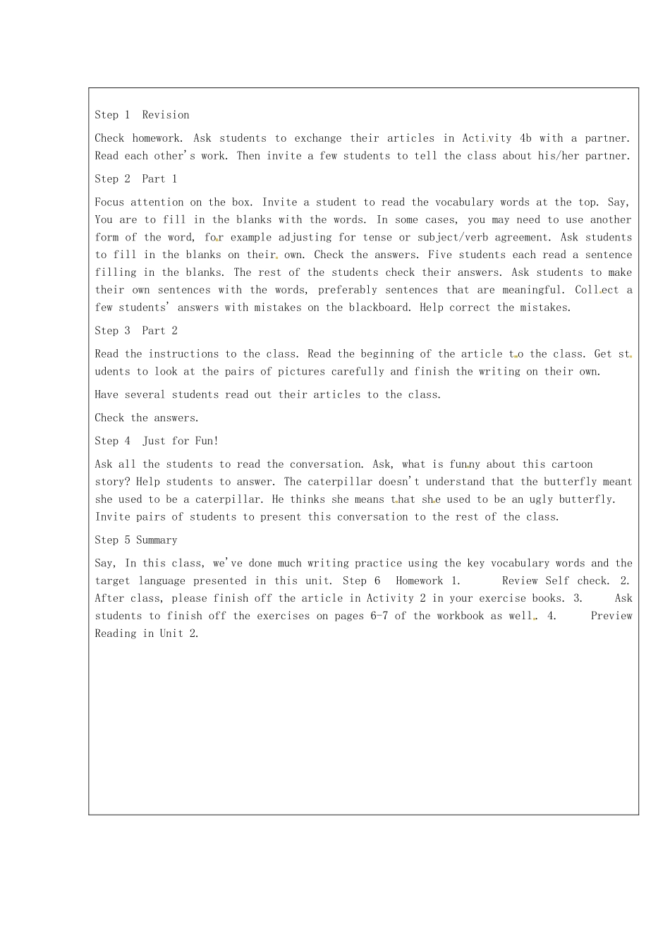 山东省龙口市诸由观镇诸由中学八年级英语下册《Unit 3 I used to be afraid of the dark Period 7》教案 鲁教版五四制_第3页