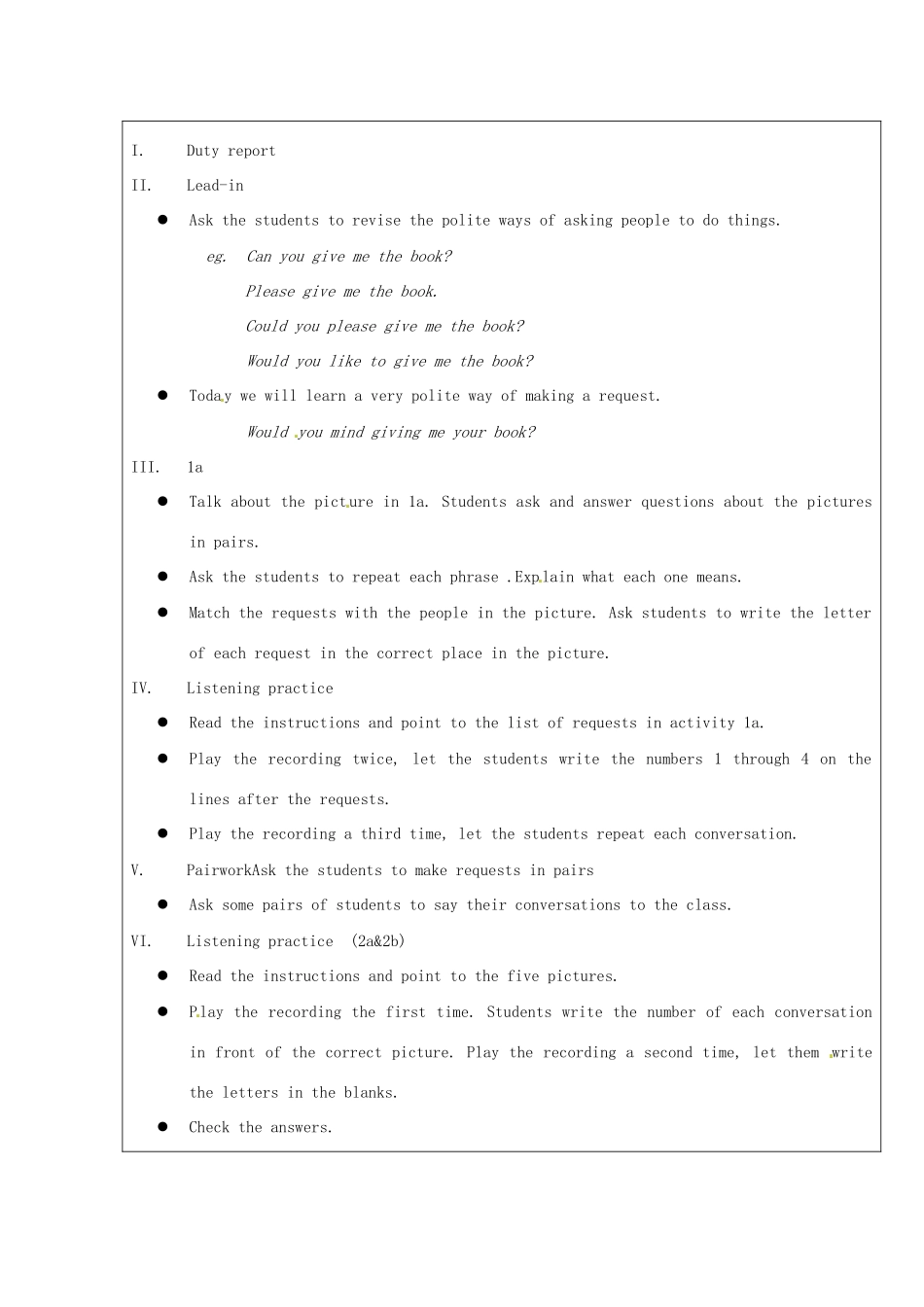 山东省龙口市诸由观镇诸由中学九年级英语全册《Unit 5 You are supposed to shake hands》教案1 鲁教版五四制_第3页