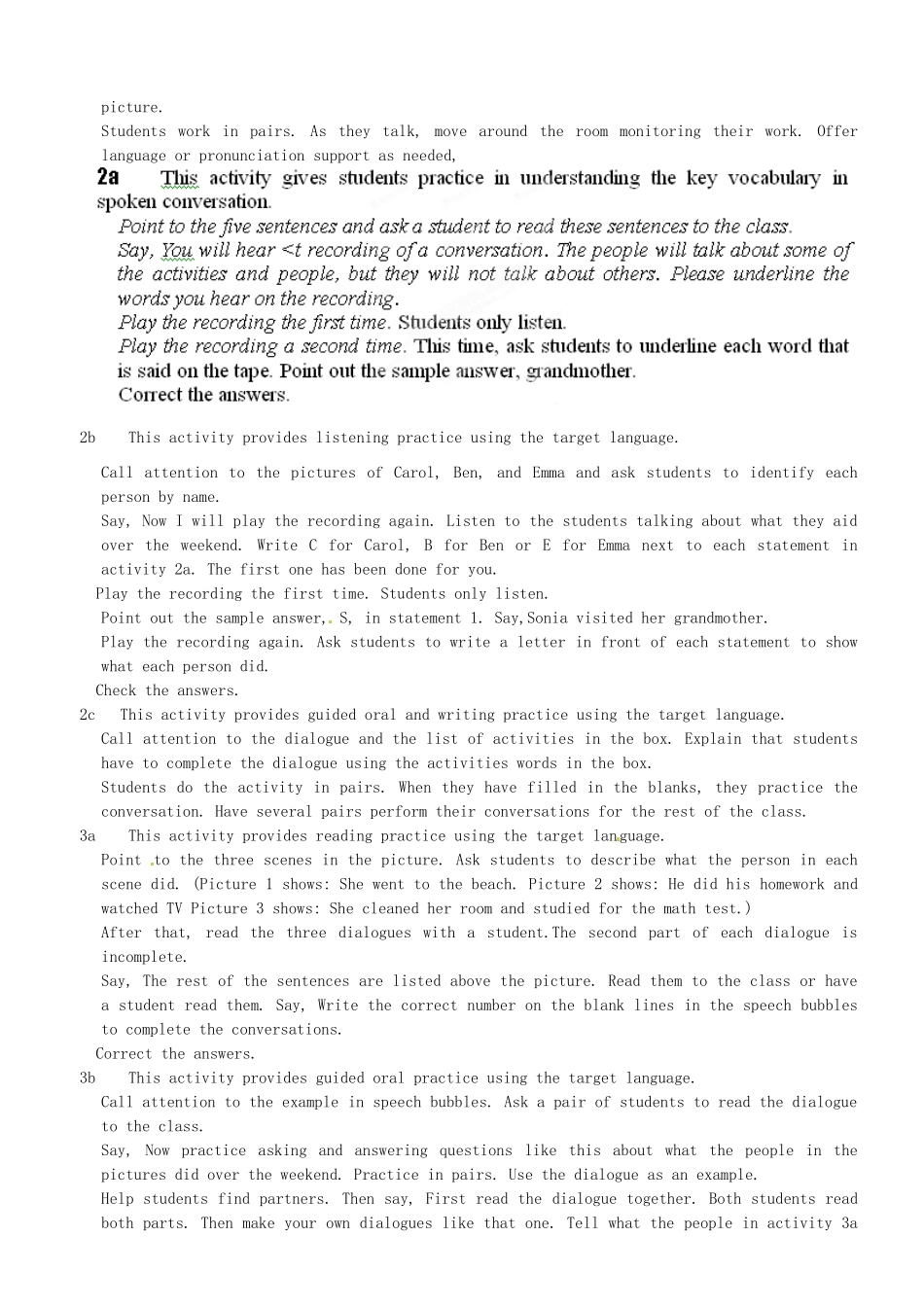 山东省青岛市平度市灰埠镇灰埠中学七年级英语下册 Unit 12 What did your do weekend教案 （新版）人教新目标版_第2页