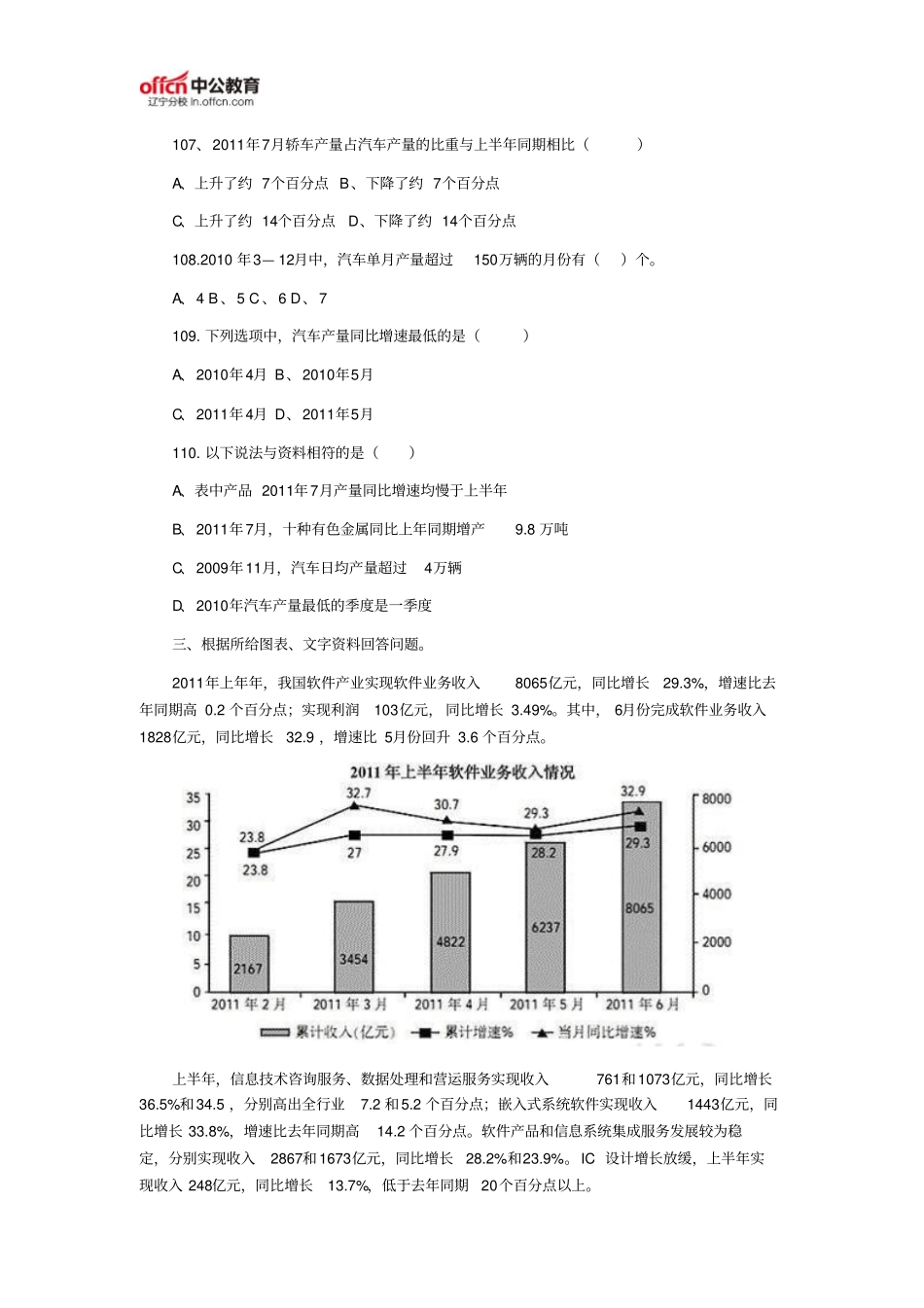 2013年辽宁公务员录用考试行测真题资料分析资料_第3页
