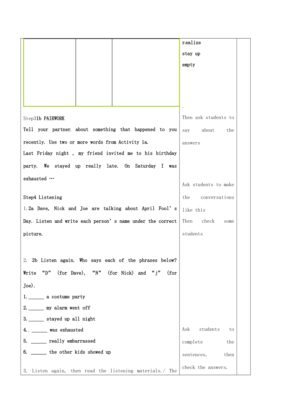 山东省郯城县第三初级中学九年级英语全册《Unit 10 By the time I got outside,the bus had already left Section B(1a-2c)》教案 人教新目标版_第2页