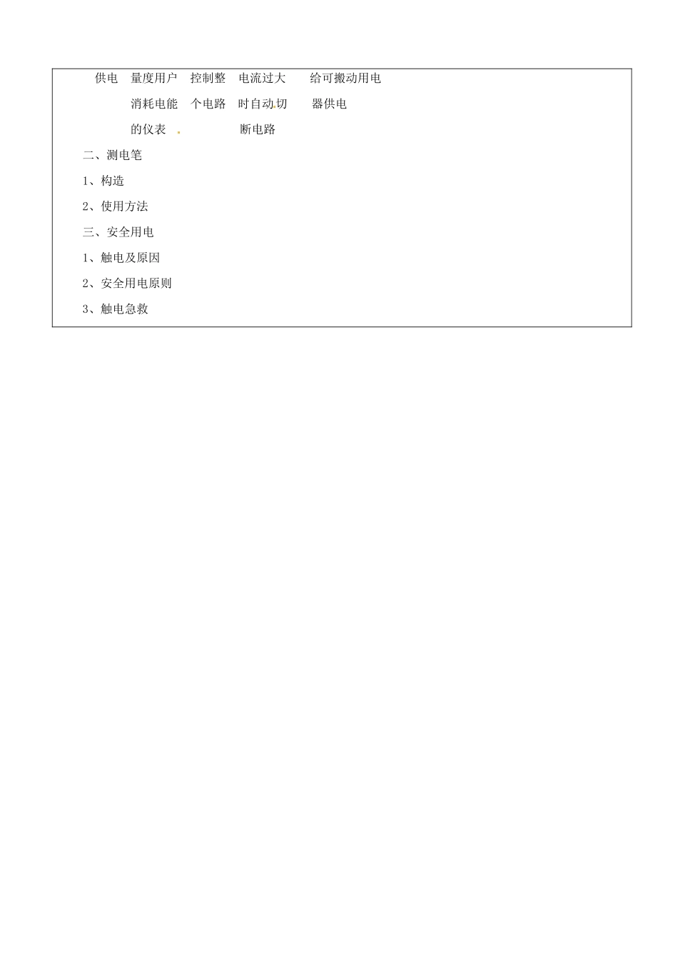 山东省郯城县第三初级中学九年级物理全册《家庭电路》教案 新人教版_第3页
