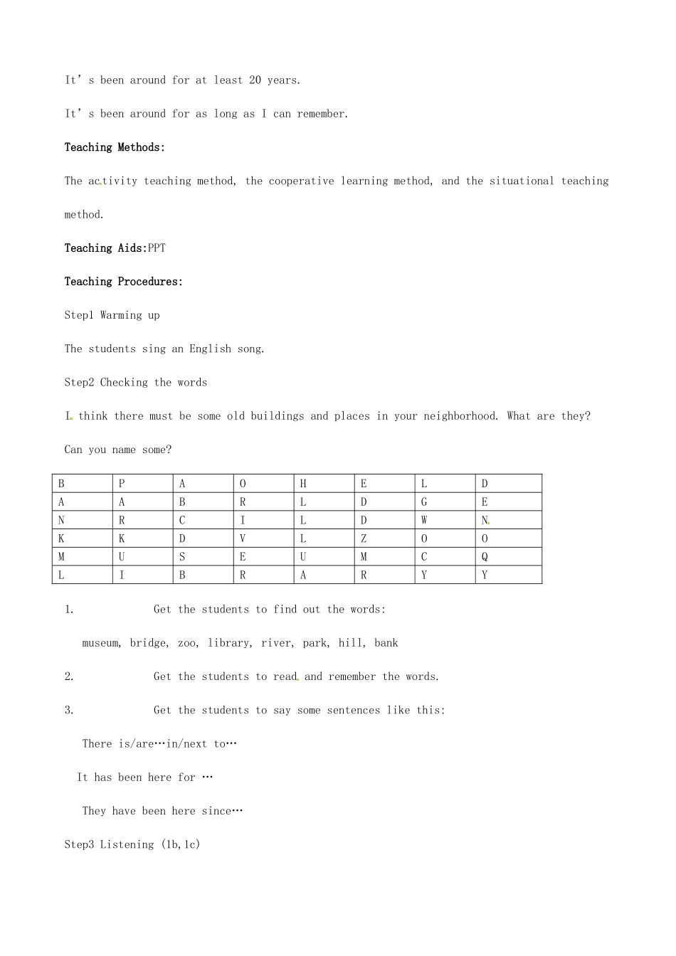 山东省郯城县新村乡中学八年级英语下册 Unit 10 I’ve had this bike for three years Section B（1a-1d）教案 （新版）人教新目标板_第2页