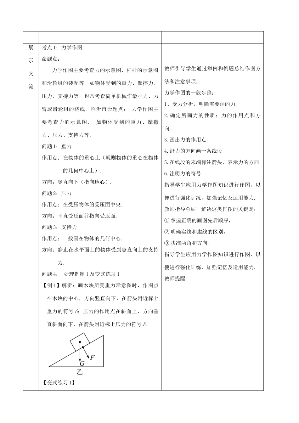 山东省郯城县中考物理 专题十九 作图题复习教案-人教版初中九年级全册物理教案_第2页