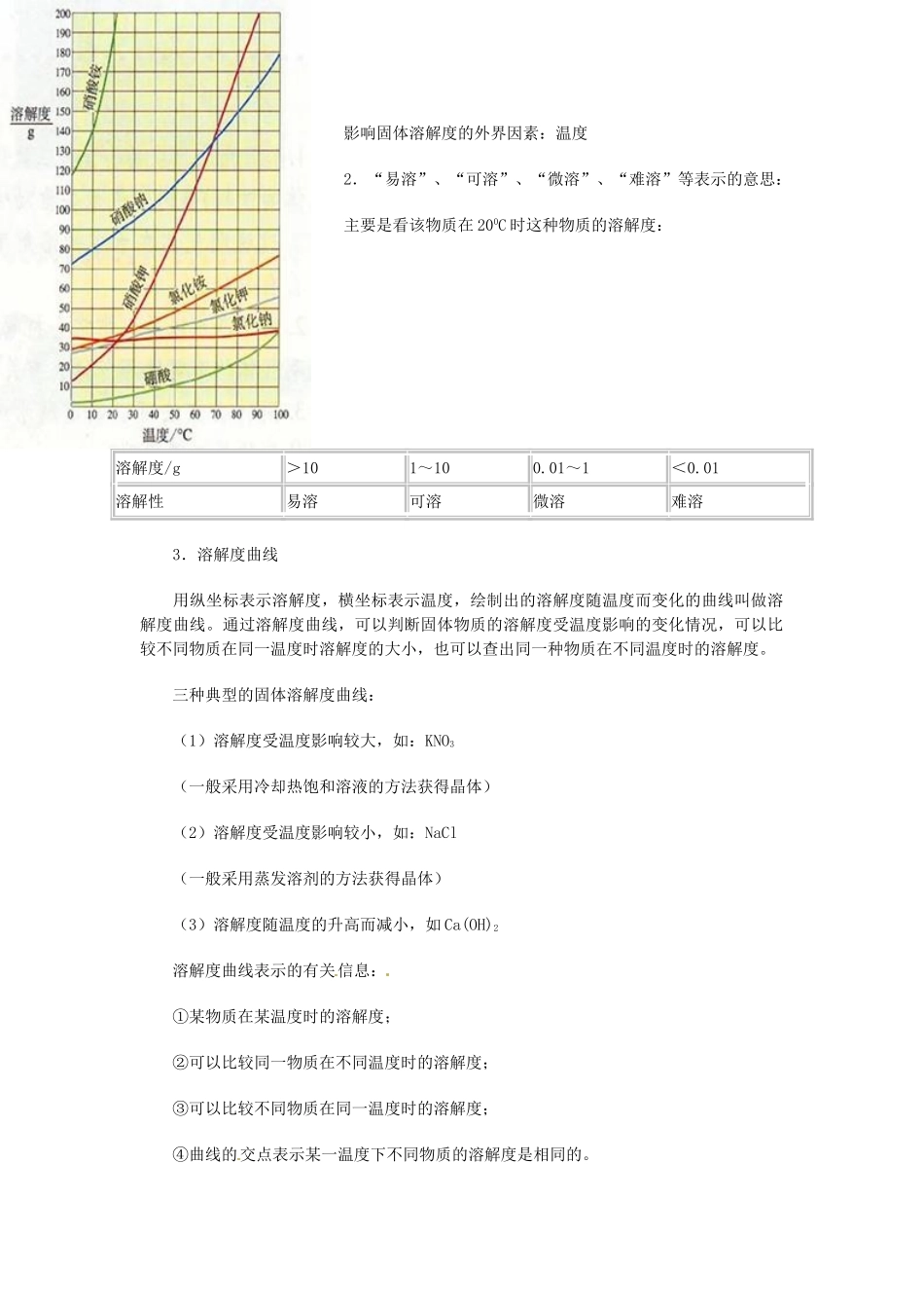 山东省郯城三中八年级物理 溶解度教案 新人教版_第3页