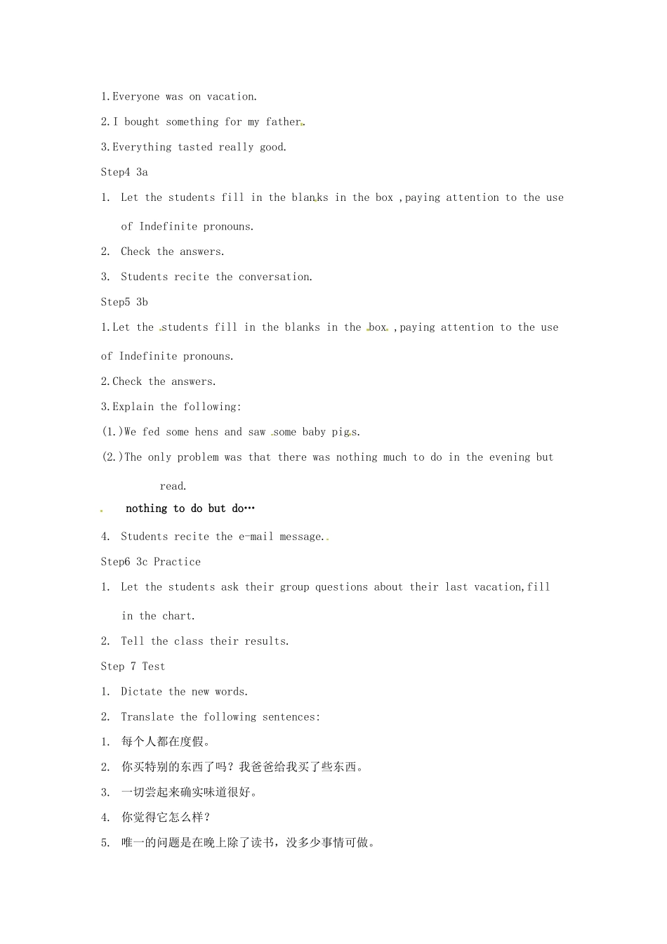 山东省邹平县实验中学八年级英语上册《Unit 1 Where did you go on vacation Section A（Grammar-3c）》教学案 （新版）人教新目标版_第2页