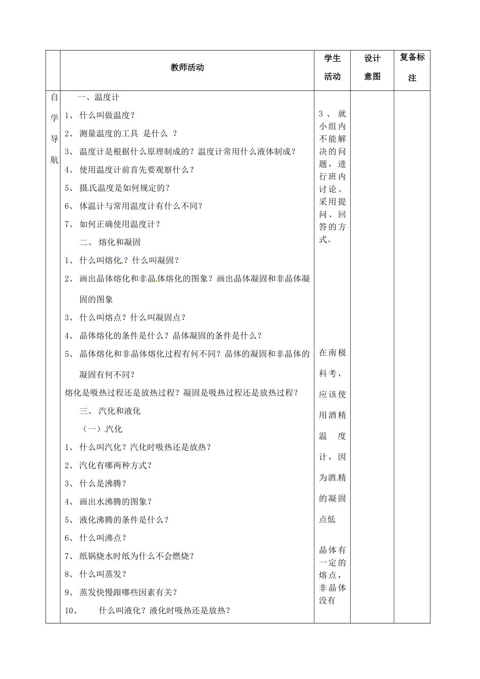山东省邹平县实验中学八年级物理上册《第4章 物态变化》教案 新人教版_第2页