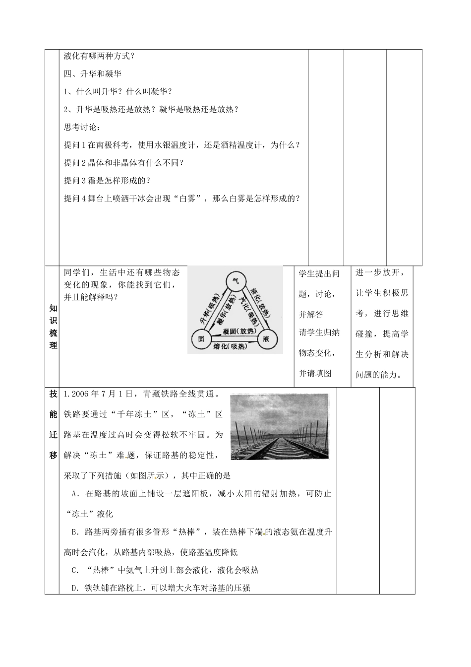 山东省邹平县实验中学八年级物理上册《第4章 物态变化》教案 新人教版_第3页