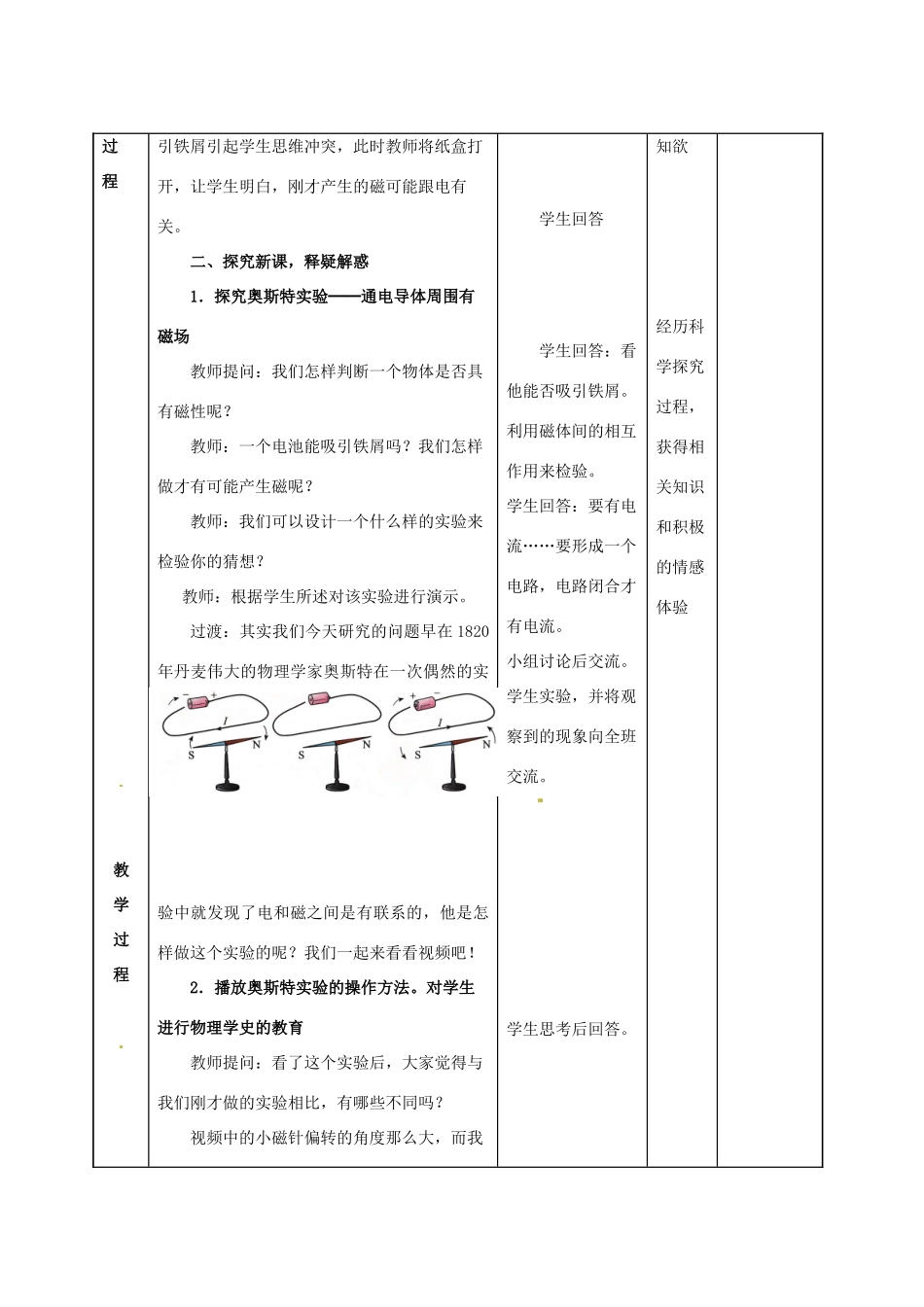 山东省邹平县实验中学九年级物理全册 20.2 电生磁教案 （新版）新人教版_第2页