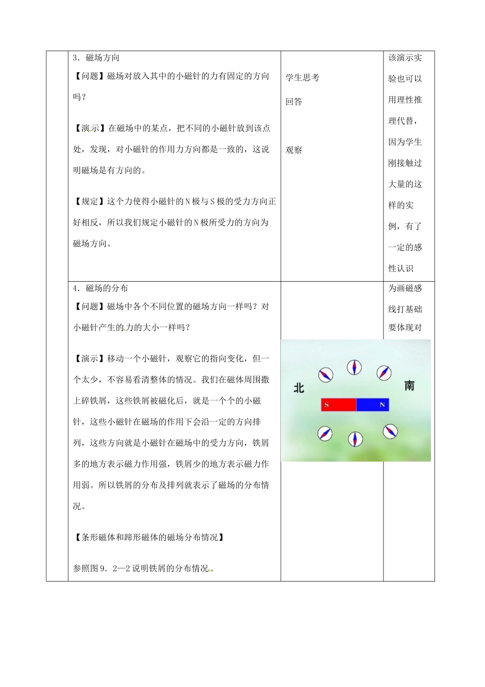 山东省邹平县实验中学九年级物理全册 20.12 磁场教案 （新版）新人教版_第3页