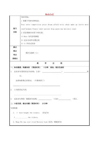 山东省聊城市高唐县八年级英语下册 Module 2 Experiences复习教案 （新版）外研版-（新版）外研版初中八年级下册英语教案