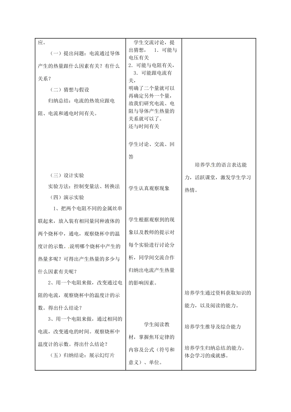 山东省聊城市阳谷实验中学八年级物理《电与热》教案_第2页