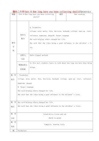 山东省烟台20中九年级英语 《unit 6》教案5