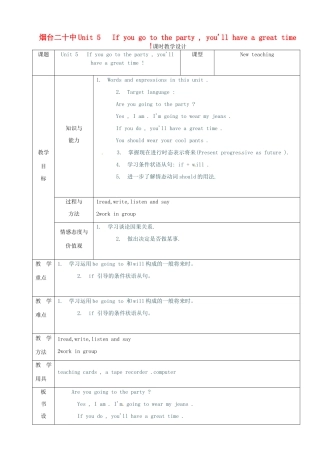 山东省烟台20中九年级英语 《unit 5》教案2