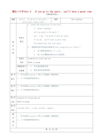 山东省烟台20中九年级英语 《unit 5》教案1