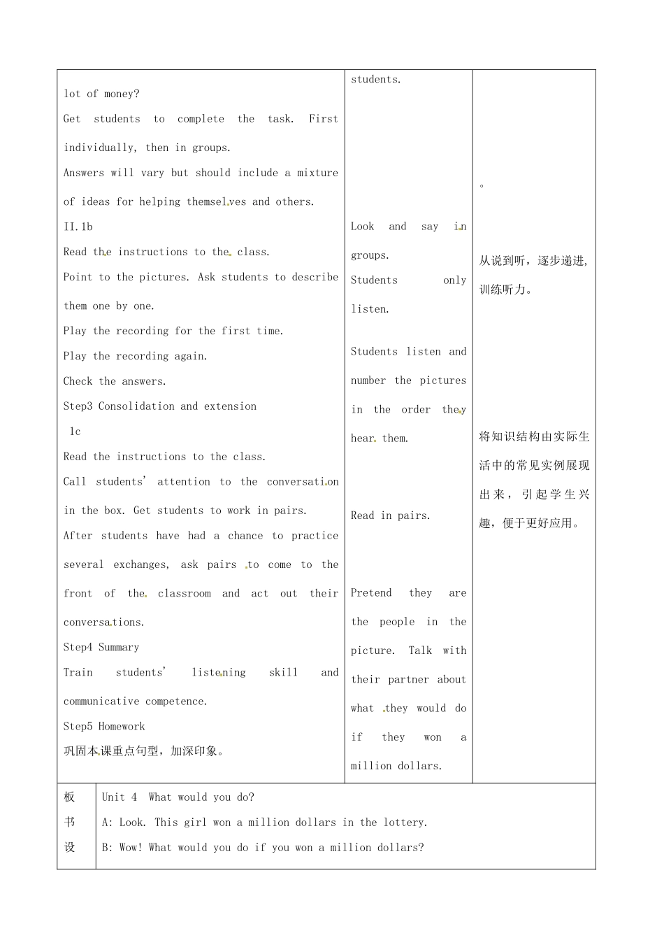 山东省滨州市邹平县九年级英语全册《Unit 4 What would you do》（第1课时）教案 人教新目标版_第2页