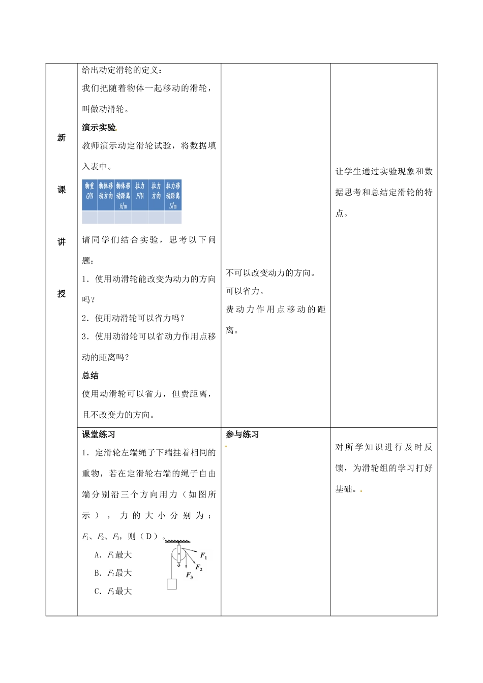 山东省滕州市大坞镇大坞中学八年级物理下册《简单机械》教案 新人教版_第3页