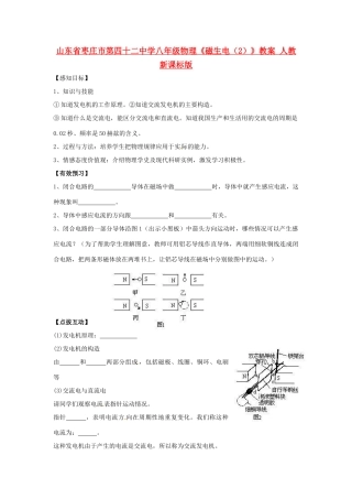 山东省枣庄市第四十二中学八年级物理《磁生电（2）》教案 人教新课标版
