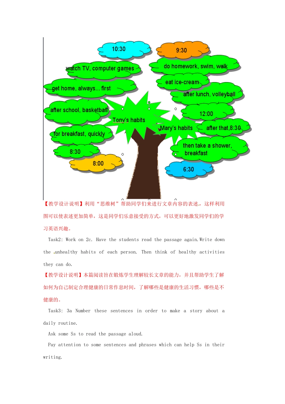 山东省枣庄市第四十二中学七年级英语下册《Unit 2 What time do you go to school Section B (2a—Self Check)》教案 人教新目标版_第3页