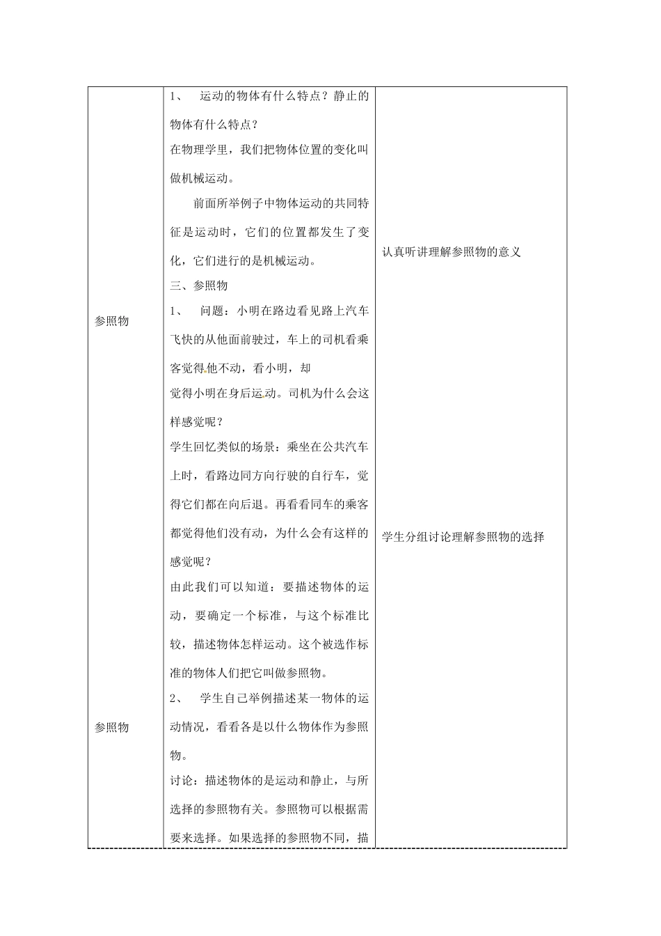 山东省枣庄八年级物理上册 第一章 第二节 运动的描述教案_第2页