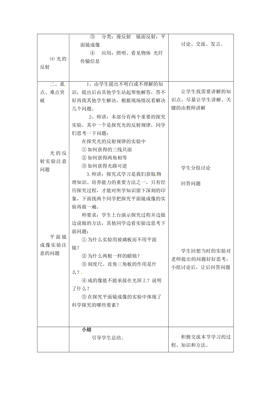 山东省枣庄八年级物理上册 光的反射复习教案_第2页