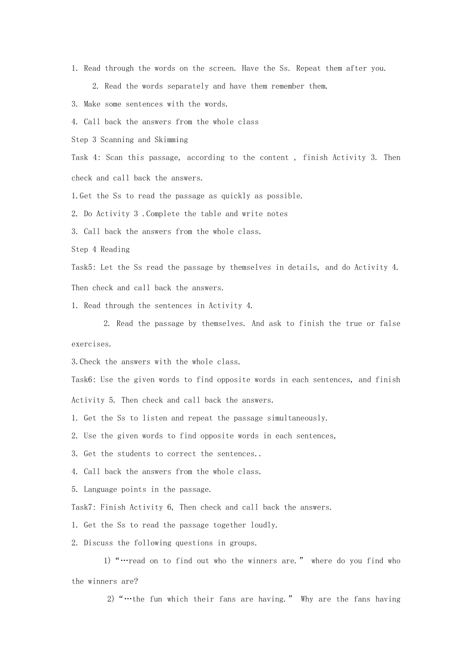 山东省寿光市实验中学九年级英语上册 Module 8 Photos Teaching Plan教案2 外研版_第2页