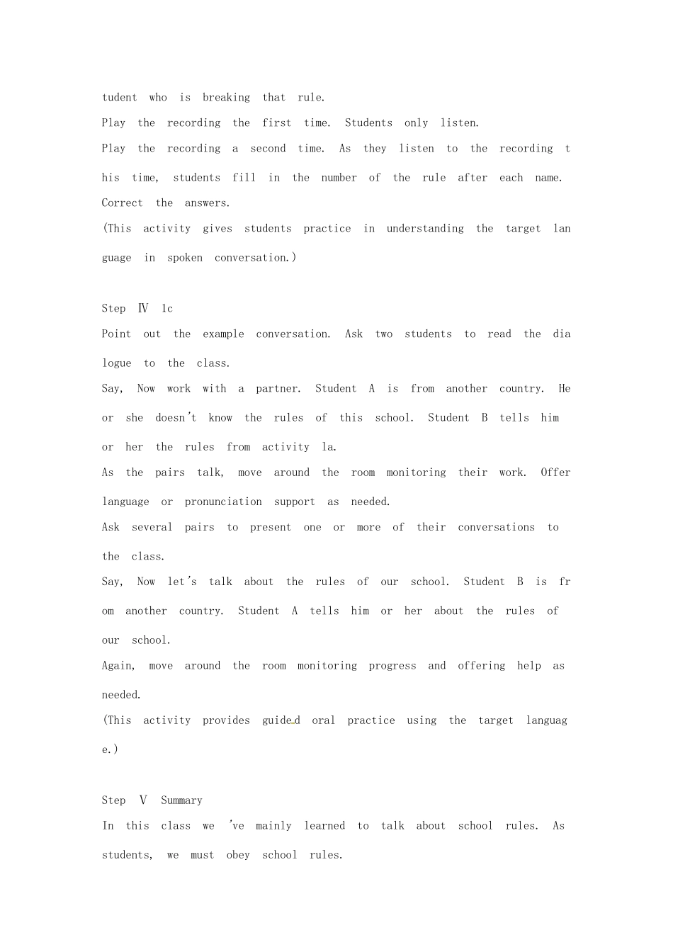 山东省临沭县第三初级中学七年级英语下册《Unit 12 Do not eat in class》教案 人教新目标版_第3页