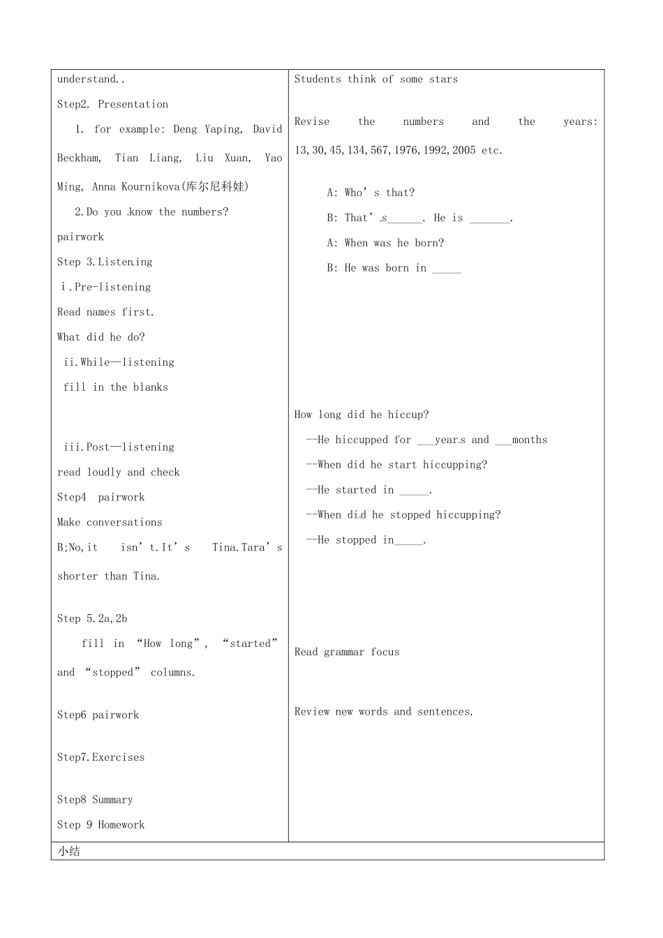 山东省临沂市郯城县八年级英语《Unit9 When was he born？》教案一 人教新目标版_第2页