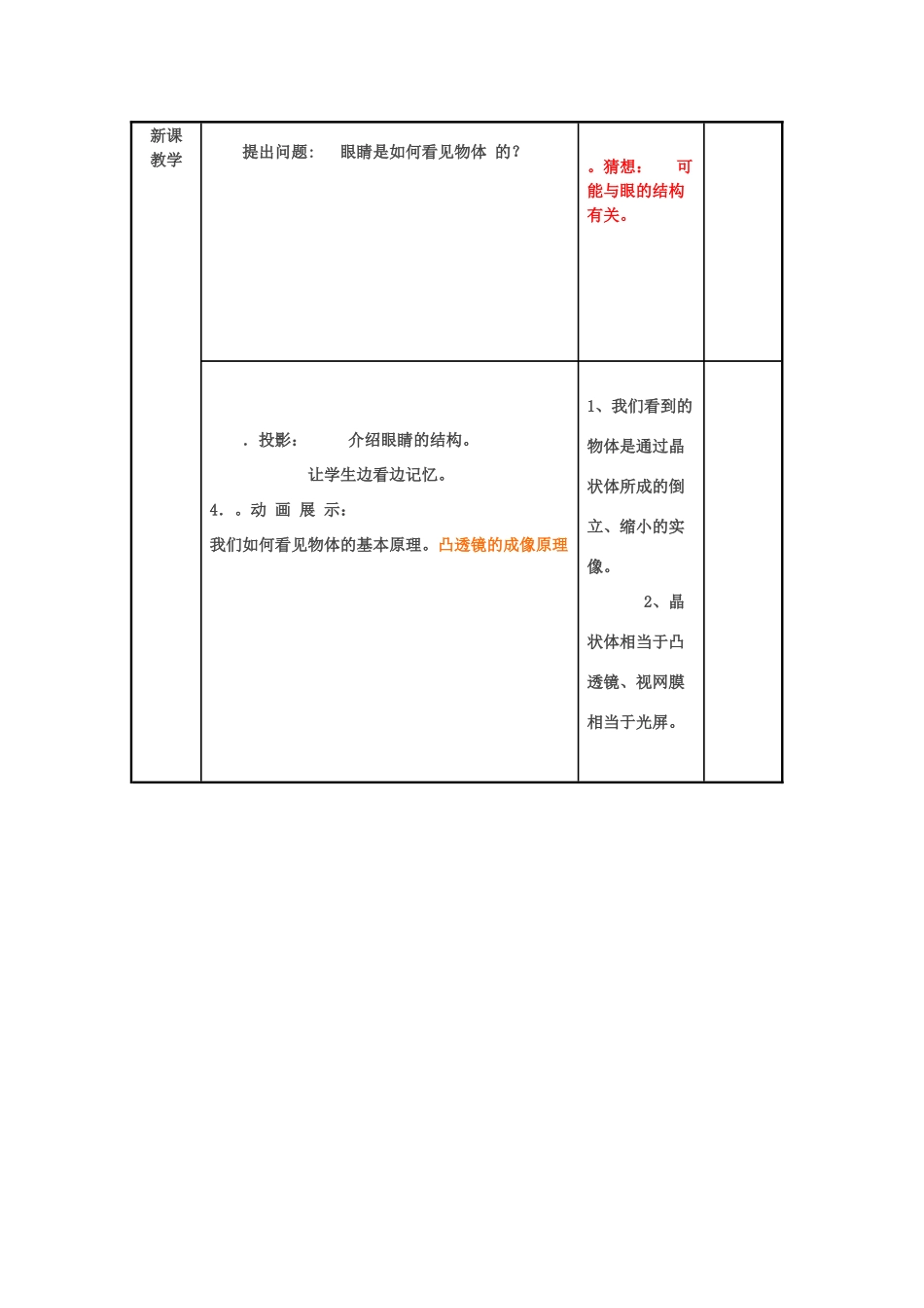 山东省临沂市费城镇初级中学八年级物理全册《4.6 神奇的眼睛》教案 沪科版_第2页
