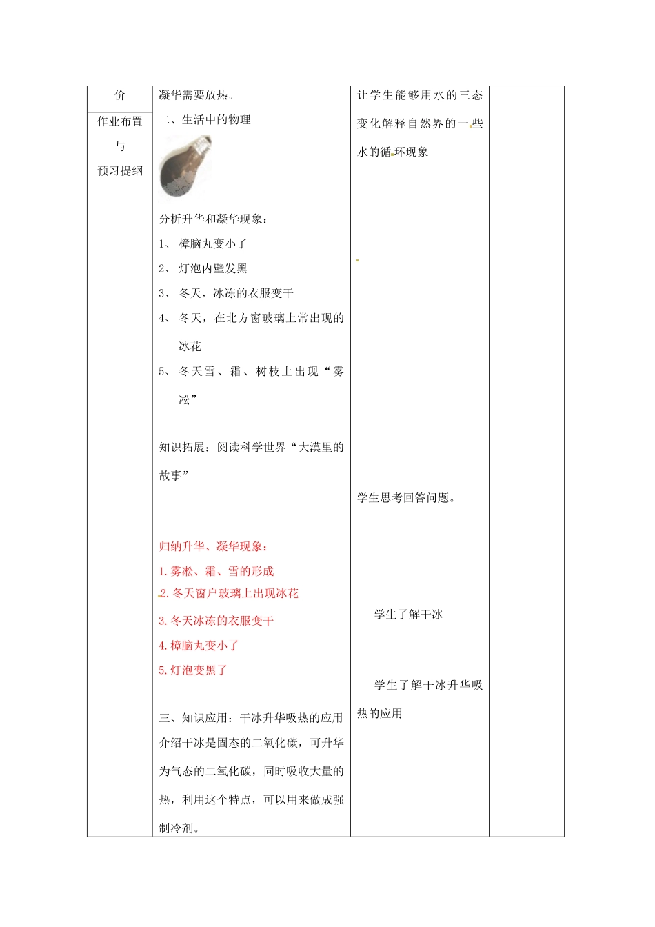 山东省临沂市蒙阴县第四中学九年级物理全册 12.4 升华与凝华教案 （新版）沪科版_第3页